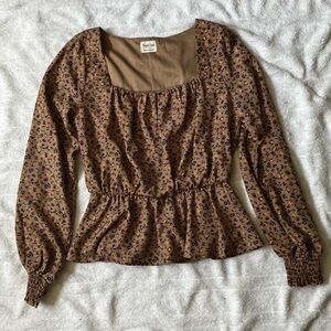 Peach Love California Leopard Print Blouse
